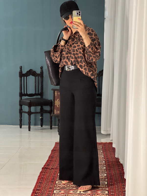 شلوار فول بگ کتان پنبه