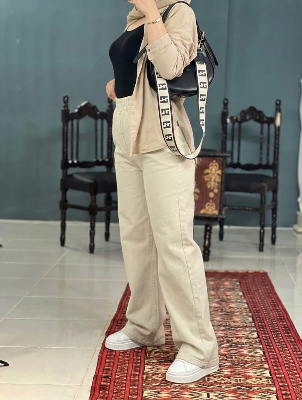 شلوار بگ کتان پنبه